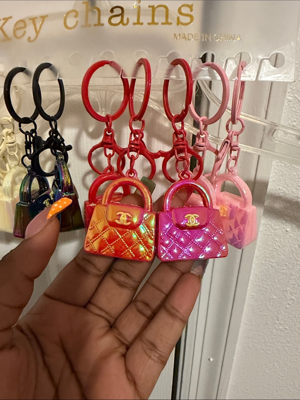 Mini Fashion Purse Keychain - Multi Color - Picture 4 of 5